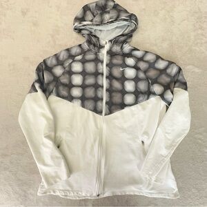 Nike Women’s White and Gray Running Hooded Jacket in Size XL